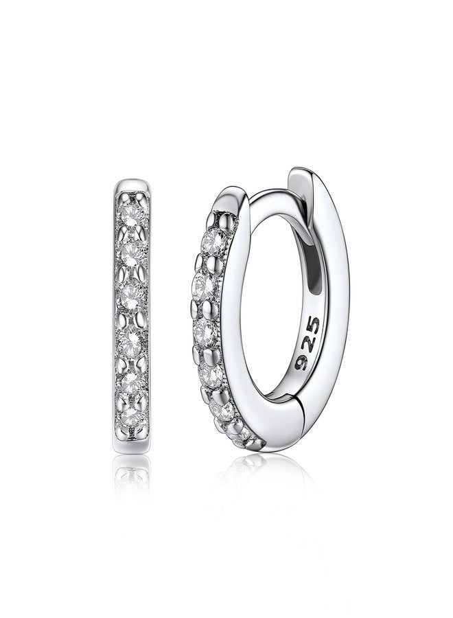 Silvora Women Hoop Earrings 6mm Small Huggie Sleeping Hoops Ear Charms Perfect Girlfriend Birthday Gift - Image 1