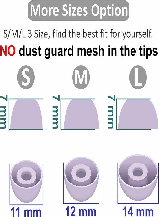 BLLQ Replacement Earbud Ear Buds Tips Eartips Compatible with Samsung Galaxy Buds 2 Pro Earbuds, 3 Pairs S/M/L 3 Sizes Soft Silicone Earbuds Tips Ear Tip - Bora Purple 723 - Image 3