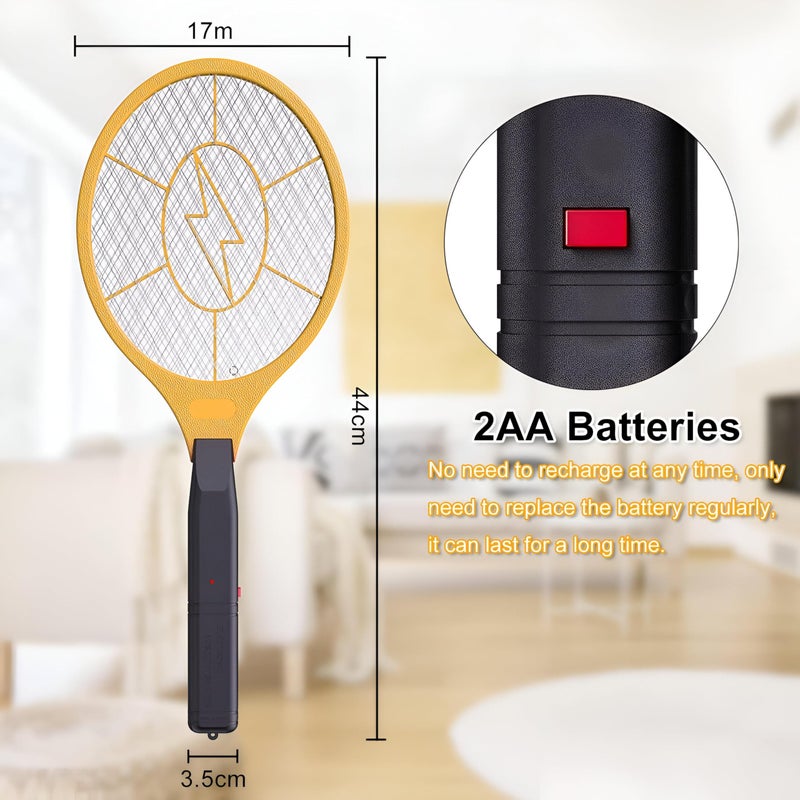 Electric Fly Swatter Racket - Protect your home effectively with this modern swatter with innovative safety net, battery operated for ease of use and a reliable way to repel pesky insects. - Image 2