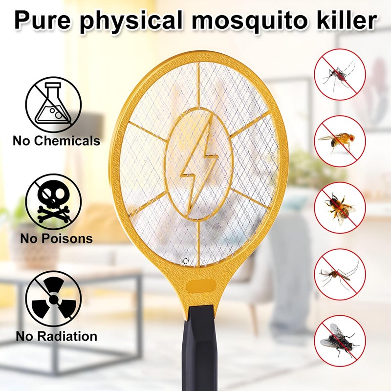 Electric Fly Swatter Racket - Protect your home effectively with this modern swatter with innovative safety net, battery operated for ease of use and a reliable way to repel pesky insects. - Image 4