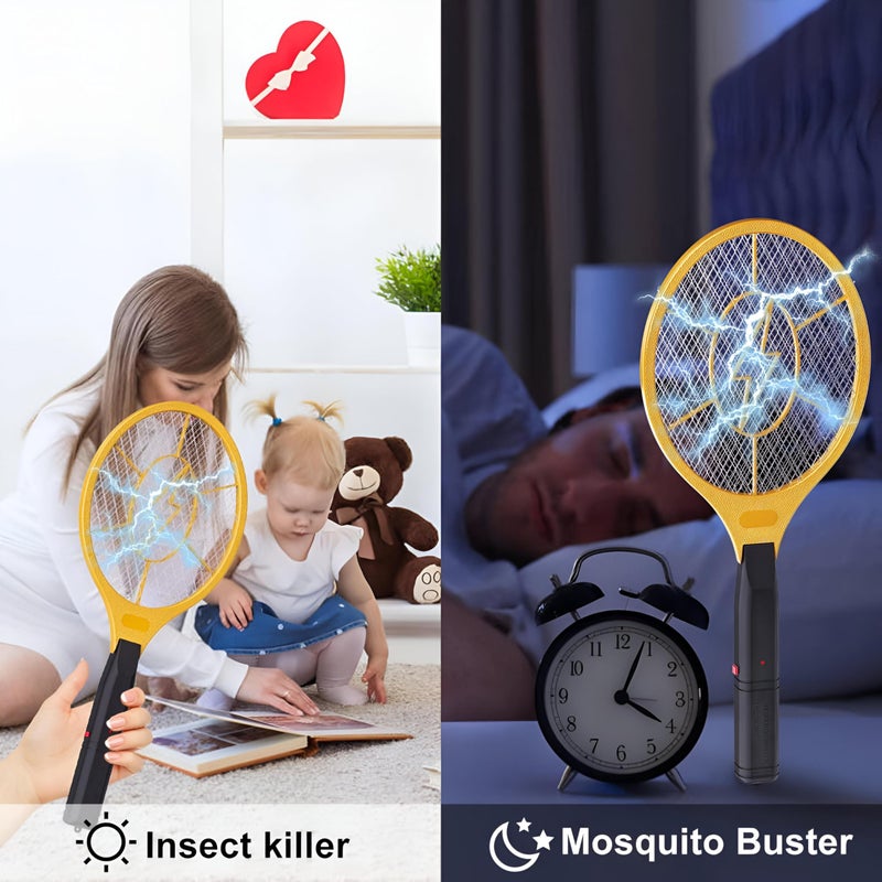 Electric Fly Swatter Racket - Protect your home effectively with this modern swatter with innovative safety net, battery operated for ease of use and a reliable way to repel pesky insects. - Image 5