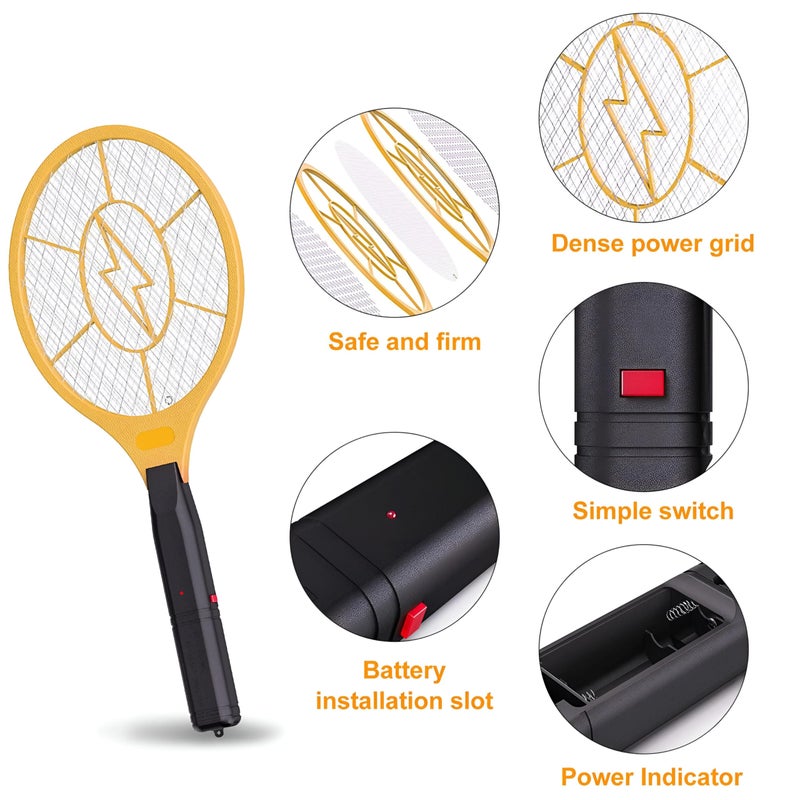 Electric Fly Swatter Racket - Protect your home effectively with this modern swatter with innovative safety net, battery operated for ease of use and a reliable way to repel pesky insects. - Image 3