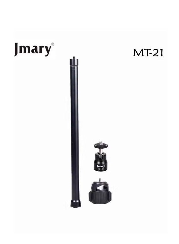 جيه ماري حامل ثلاثي القوائم قابل للتمديد محمول MT-21، حامل ثلاثي القوائم صغير الحجم للطاولة للكاميرا والهواتف الذكية، تصميم خفيف الوزن ومضغوط، ارتفاع قابل للتعديل، متوافق مع جميع الأجهزة - أسود - Image 1
