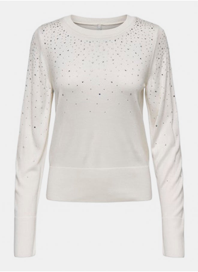 ONLY Onlsolita Ls Stone Detail O-Neck Ex Knt  - Image 1