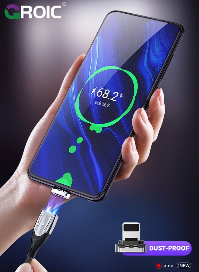 GROIC 2M Magnetic USB-C to Lightning Charging Cable with a Tips, 15W Fast Charger USB Cable with i-Product Magnetic Connector Universal for Phone, Tablet - Image 3