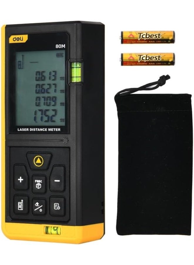 Deli Laser Rangefinder 0.05-60m - High Precision Distance Measurer with Compact Design - Professional Laser Measuring Tool for Construction & DIY