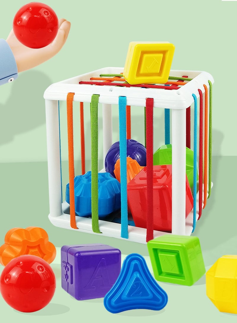 Leon Home Intelligence Educational Game Perfect Shapes Sorter Soft Cube Montessori Toy - Image 1