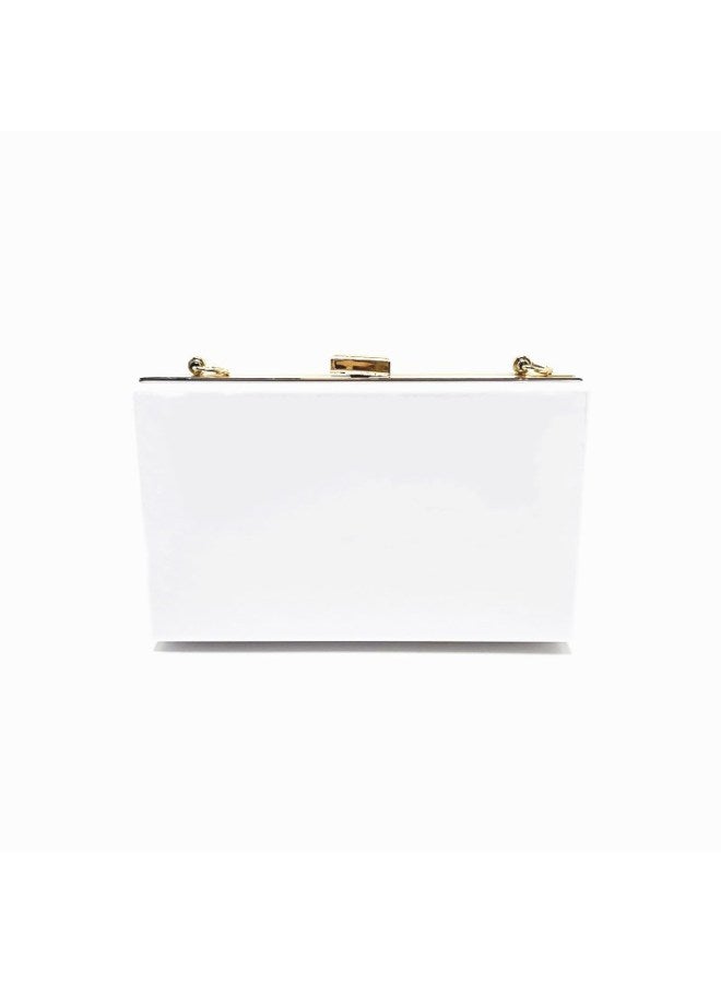 Fashionable Acrylic Women's Small Square Bag Summer Candy Colored Transparent Box Bag Evening Chain Style-Color:Transparent Fuchsia - Image 3