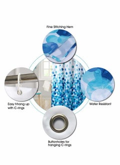 KASTWAVE Fabric Shower Curtain Curtains with 12 Plastic Hooks Floral Shower Curtain Bathroom Fabric Fall Curtains Waterproof Colorful Funny with Standard Size Shower Curtain Set (72 x 78 inch)  - Image 5