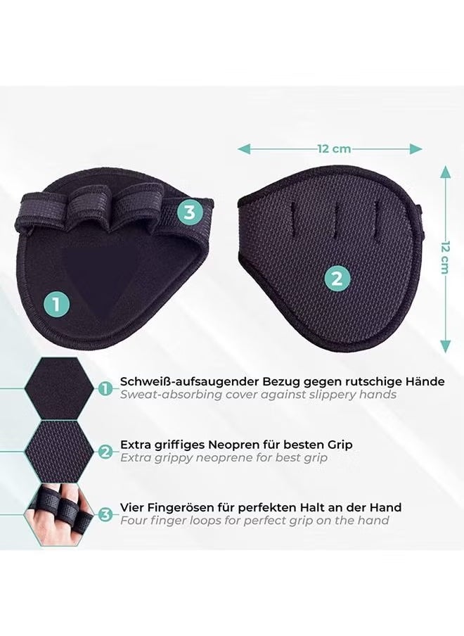 Generic Neoprene Grip Pads Lifting Grips, Gym Workout Gloves with 4 Fingers，Weightlifting Calisthenics Powerlifting Gym Gloves  - Image 2