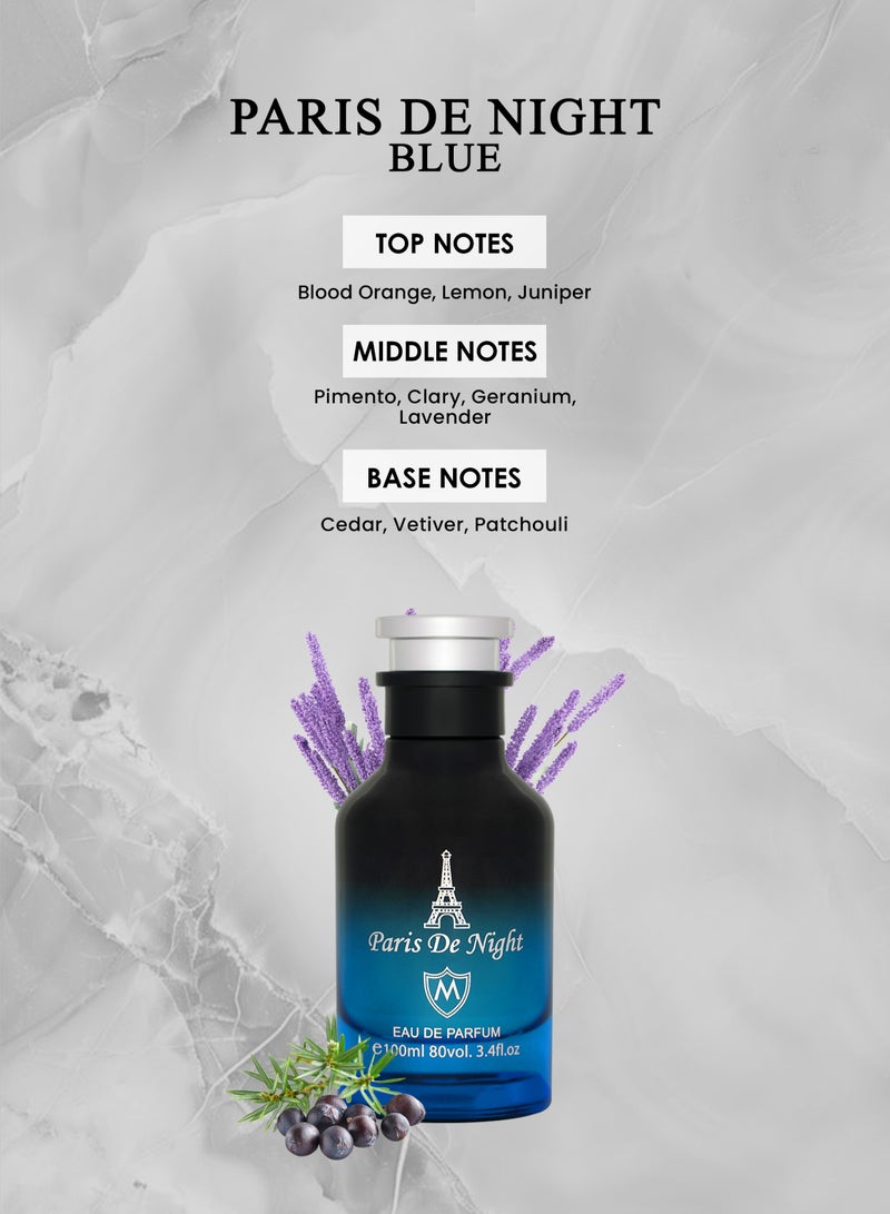 mahabub PARIS DE NIGHT BLUE by Mahabub Perfumes | 100ML Eau De Parfum | Long Lasting Perfume for Men - Image 2