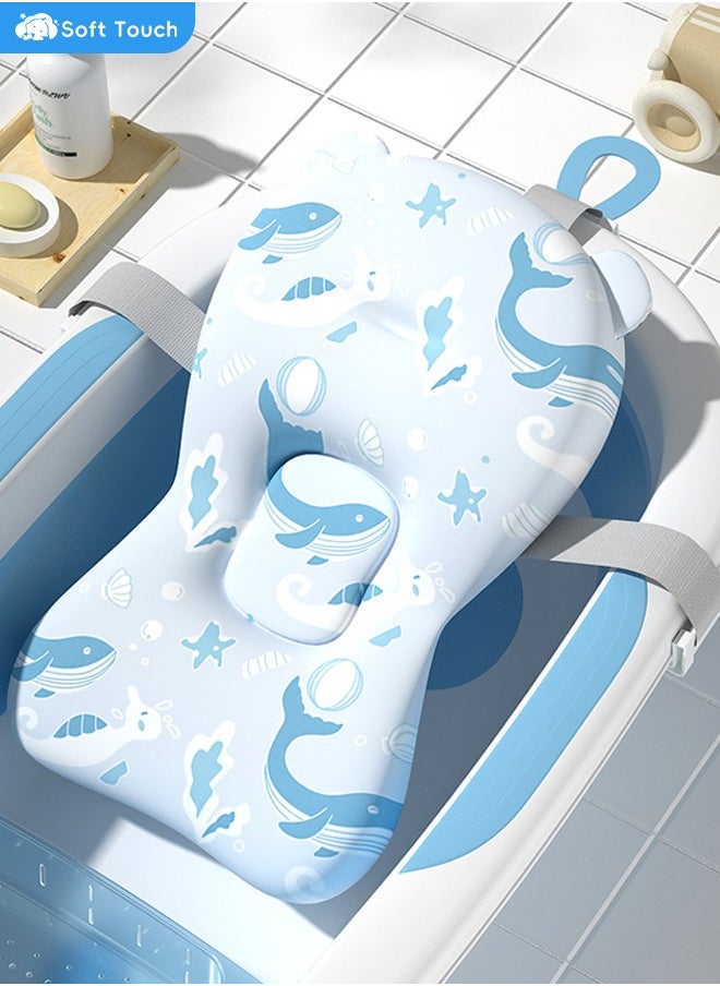 Soft Touch - Adjustable Baby Bathtub Mat Newborn Non-Slip Bath Seat Pad Infant Bath Support Seat Baby Bath Pillow for 0-18 Months Newborn Baby - Image 1