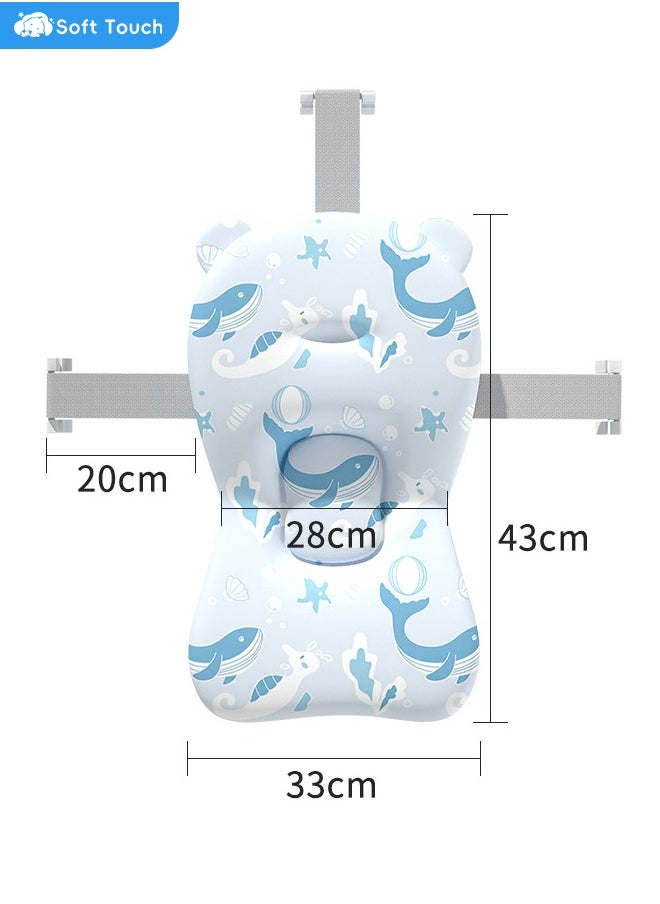 Soft Touch - Adjustable Baby Bathtub Mat Newborn Non-Slip Bath Seat Pad Infant Bath Support Seat Baby Bath Pillow for 0-18 Months Newborn Baby - Image 1