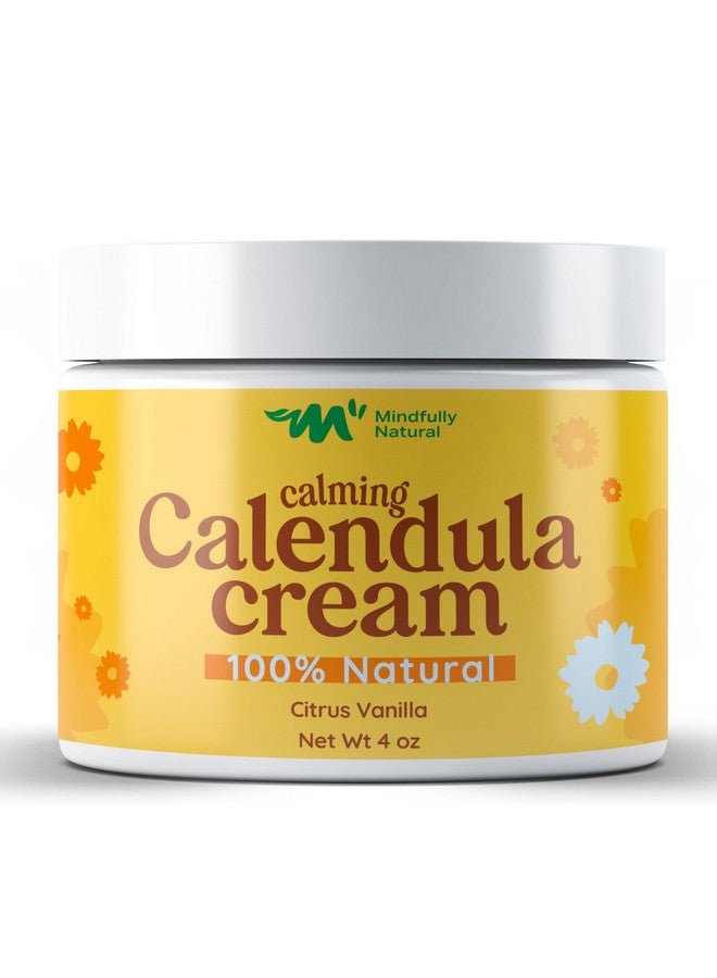 Mindfully Natural Calendula Cream with Organic Aloe Vera - Baby Calendula Cream for Face and Body - Healing After Sun Kids Lotion for Sunburn Relief and Soothing Minor Skin Conditions (Light Citrus Vanilla) - Image 1