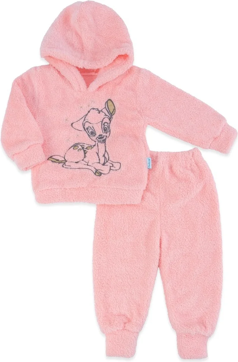 Bebelop Girl's Gazelle Embroidered Plush Top and Bottom Set of 2
