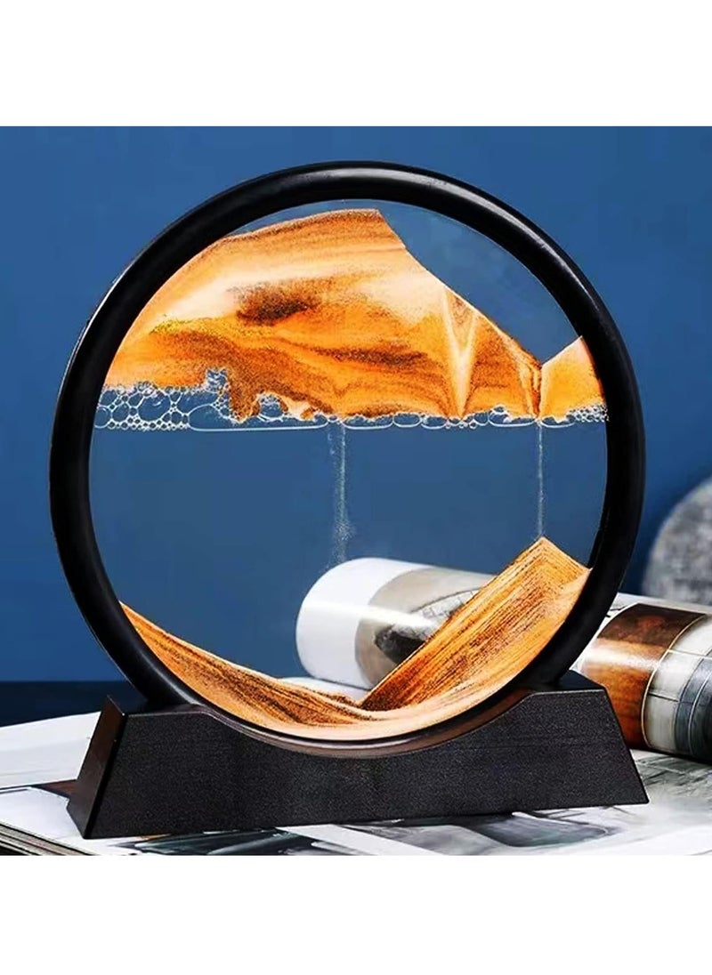 Generic Moving Sand Art Picture,3D Hourglass Deep Sea Sandscape In Liquid Motion Display Glass Flowing Sand Frame For Boys Girls,Relaxing Decor For Home And Office  - Image 1