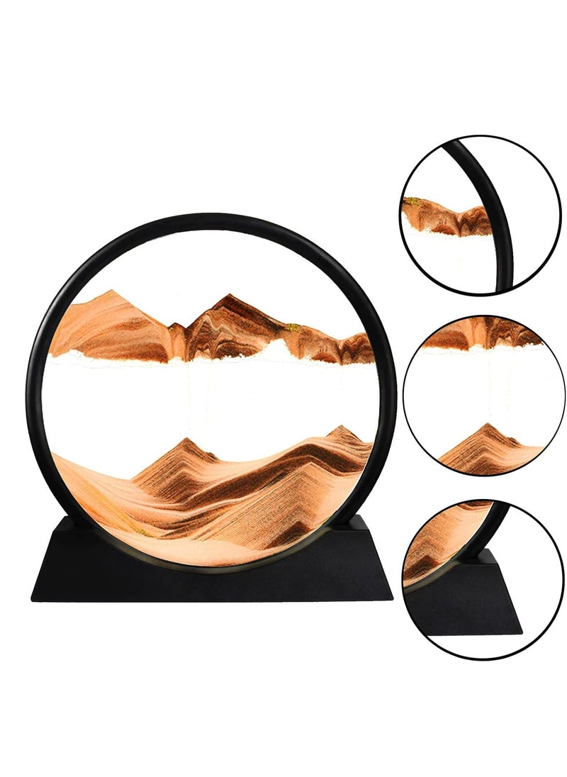 Generic Moving Sand Art Picture,3D Hourglass Deep Sea Sandscape In Liquid Motion Display Glass Flowing Sand Frame For Boys Girls,Relaxing Decor For Home And Office  - Image 3