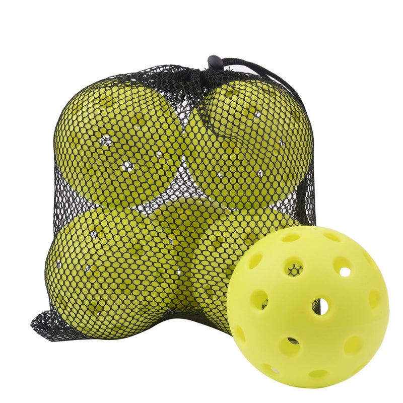 Generic Outdoor Peak ball factory direct 40 holes 74mm indoor and outdoor 26 holes plastic injection ball pickleballpaddle Green 6 Pack [Mesh Bag Packing] Note Hole