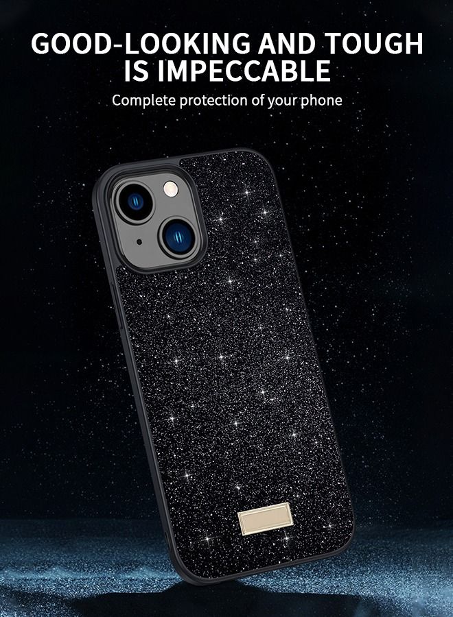 GROIC Designed for iPhone 14 Case 6.1 Inch Glitter Sparkle Bling Luxury Star Cases Rubber Slim Soft TPU Shockproof Drop Protective Cover-Black - Image 2