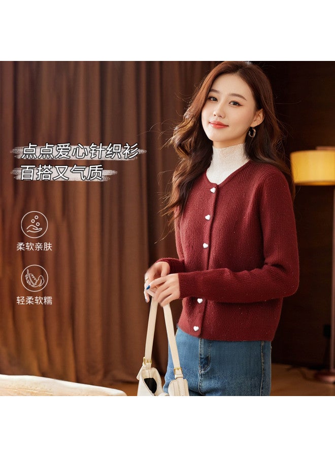 Hstyle Ankara Red Knit Sweater Women's Autumn Winter Korean Style Fashion Versatile Slimming Design Top Youthful Pullover - Image 4