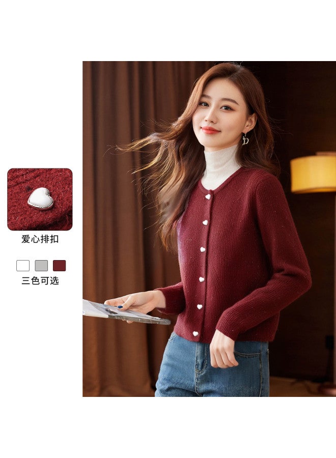 Hstyle Ankara Red Knit Sweater Women's Autumn Winter Korean Style Fashion Versatile Slimming Design Top Youthful Pullover - Image 2