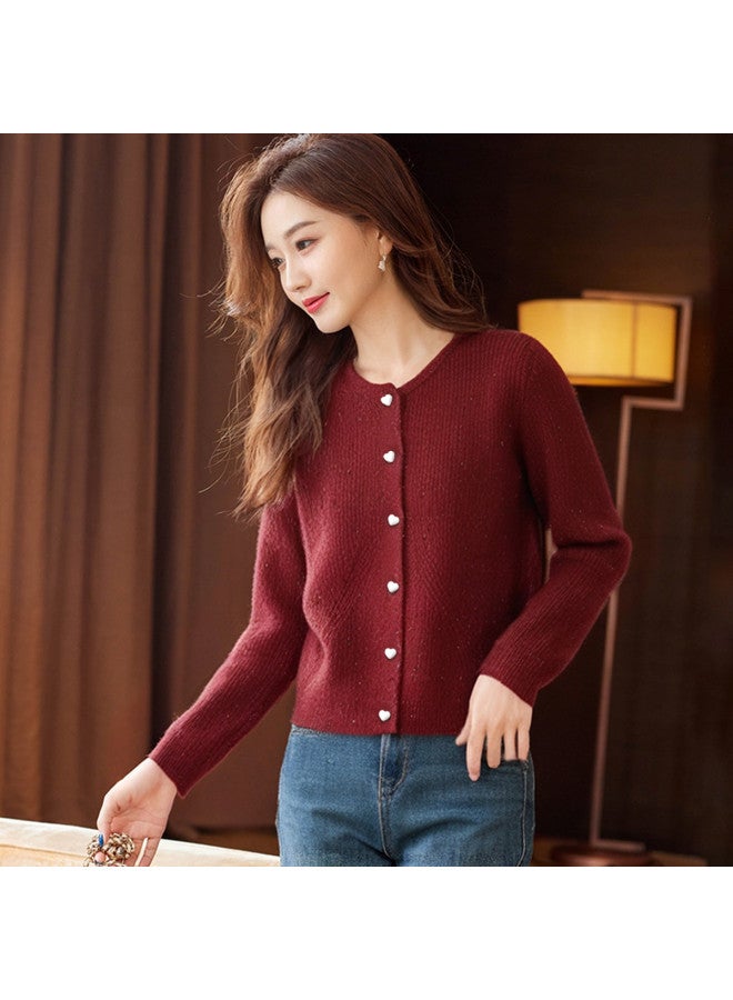 Hstyle Ankara Red Knit Sweater Women's Autumn Winter Korean Style Fashion Versatile Slimming Design Top Youthful Pullover - Image 5