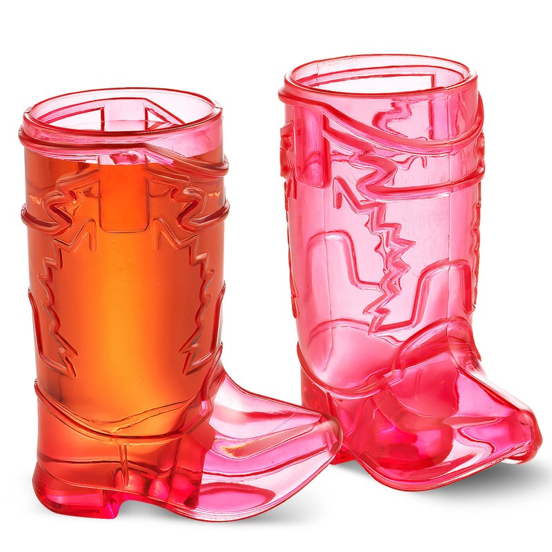 JoyServe 24 Mini Boot Shot Glasses, 1 oz Reusable and Disposable Pink Plastic Shot Cups, for Cowboy Cowgirl Themed Parties, Decorations, Bachelorette Party Favors, Pink - Image 5