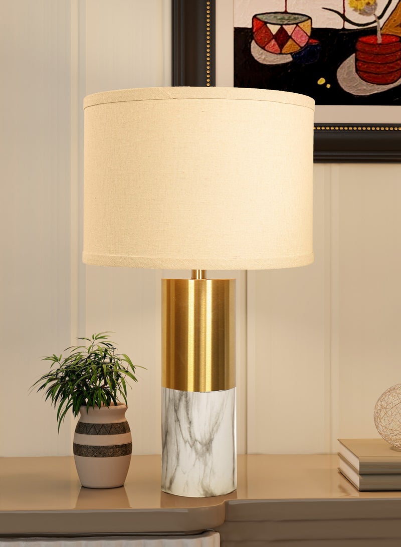 DREAMSIDEA لمبة سرير بيضاء عصرية مجموعة من 2 لتزيين غرف النوم، لمبة طاولة ريفية للصالون والمكتب - Image 2