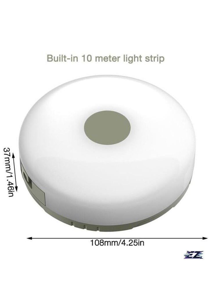 ELTRAZONE Camping String Lights, 10M Outdoor Waterproof Portable Stowable String Light, Warmyard Lights with 5 Lighting Modes, USB Rechargeable Outdoor String Lights for Camping Trips, RV, Hiking [Energy Class A] - Image 1