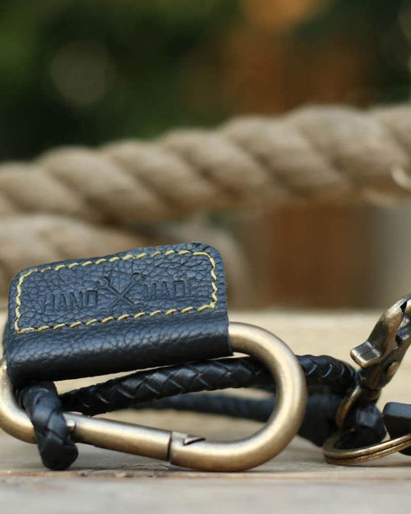 Trip Machine Company Motorcycle Leather Braided Keychain (Black) - Image 5