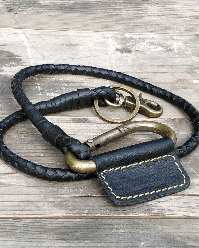 Trip Machine Company Motorcycle Leather Braided Keychain (Black) - Image 2