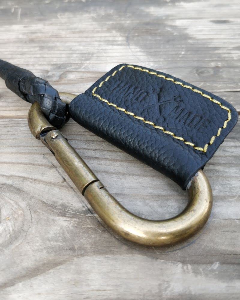 Trip Machine Company Motorcycle Leather Braided Keychain (Black) - Image 3