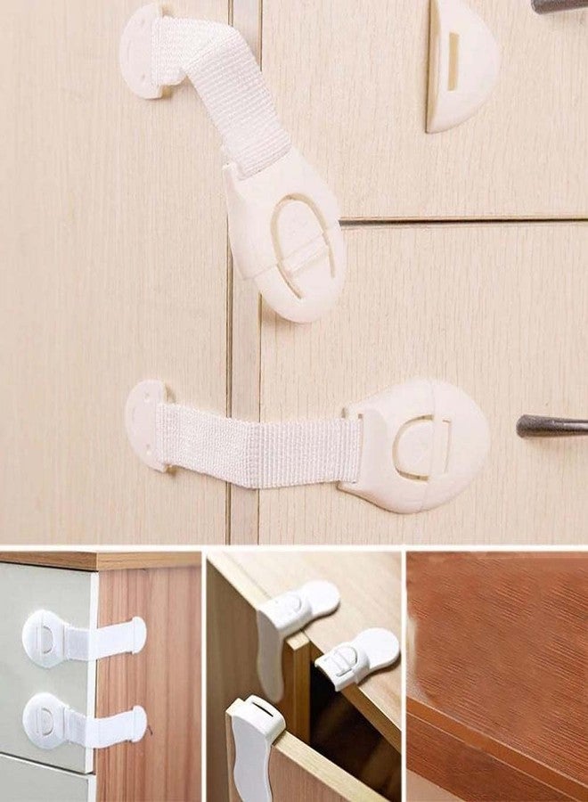 HYDERON Baby Infant Child Proofing Safety Locks & Latches - Door, Cupboard, Cabinet, Fridge, and Drawer Locks/Child Safety Strap Locks for Dishwasher, Toilet with Strong 3M Adhesive (White, 16 Pcs) - Image 4