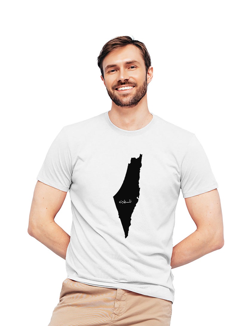 Fashion World Cotton T-shirt Printed with High-quality Palestine map - Image 1