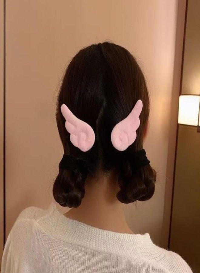 Feilguee 3 Pairs of Angel Wings Hair Clips, Plush Angel Wings Hair Clips Cartoon Angel Wings Non Slip Hair Clamps Barrettes for Halloween Christmas Women - Image 3