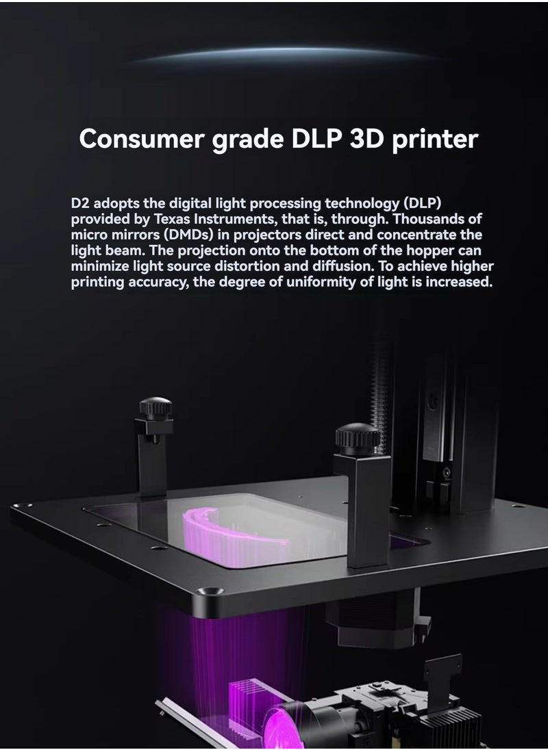 Generic - SSW DLP D2 3d printer ultra dlp light curing 3d printer high precision life extension desktop grade 3d printer kids home hand puppet diy 3d printing - Image 1