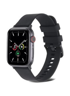 HuHa HuHa Band Plain Weave Silicone Watch Band For Apple Watch Ultra 49mm / Series 8/7 45mm / SE 2/6 / SE / 5/4 44mm / 3/2 / 1 42mm Black  - Image 2