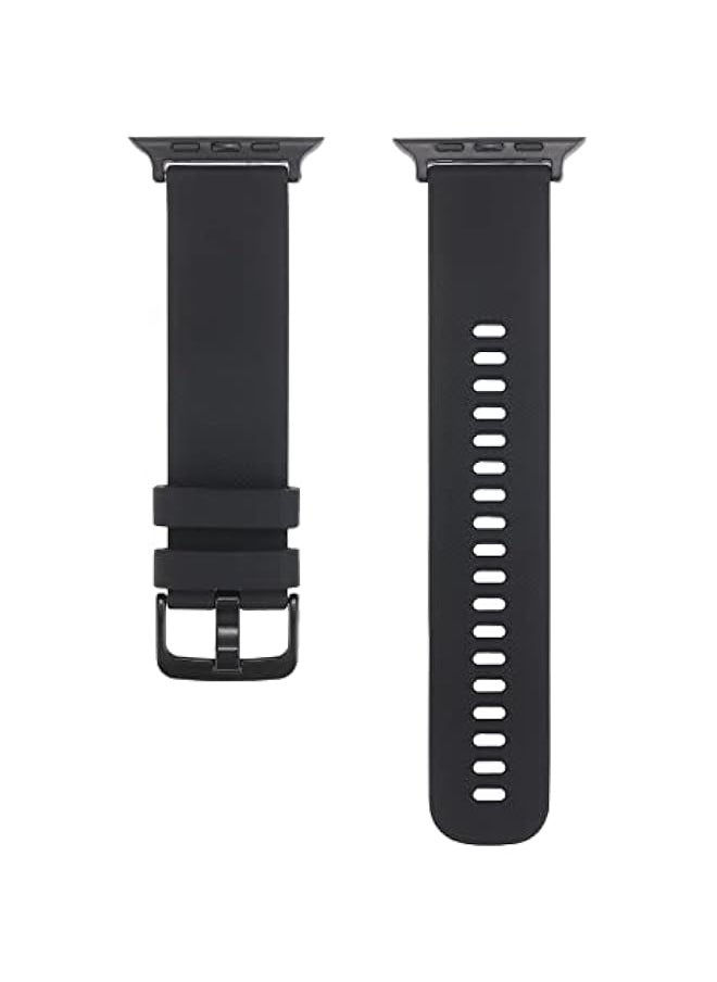 HuHa - HuHa Band Plain Weave Silicone Watch Band For Apple Watch Ultra 49mm / Series 8/7 45mm / SE 2/6 / SE / 5/4 44mm / 3/2 / 1 42mm Black - Image 1