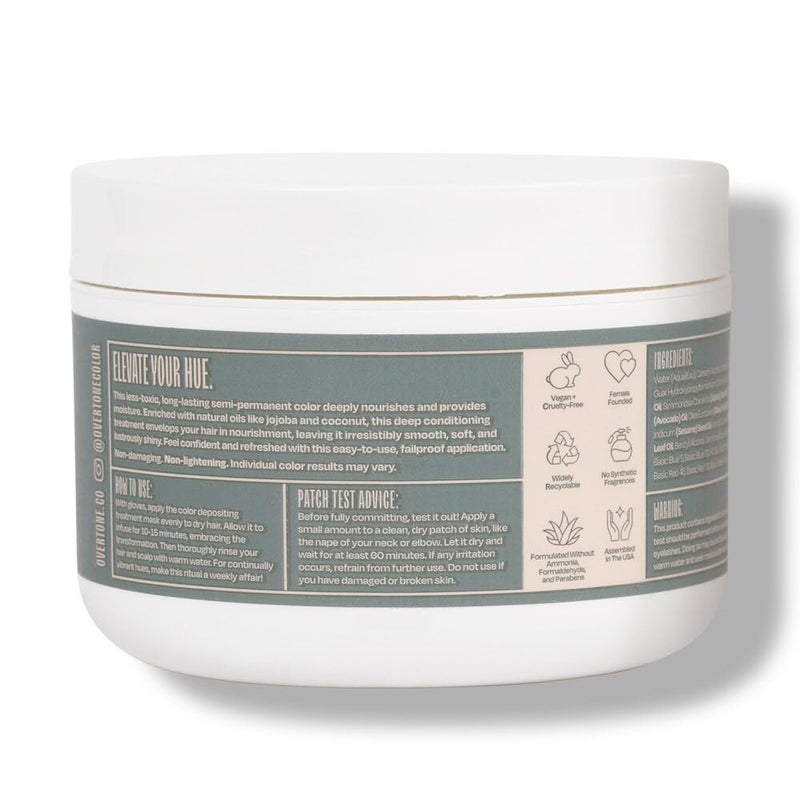 Overtone Color Depositing Semi-Permanent Hair Dye Conditioner - 8 oz For Natural & Color-Treated Hair, Moisturizing Shea Butter & Coconut Oil - Vegan & Cruelty-Free, Vibrant Silver is Stormy Sterling - Image 2