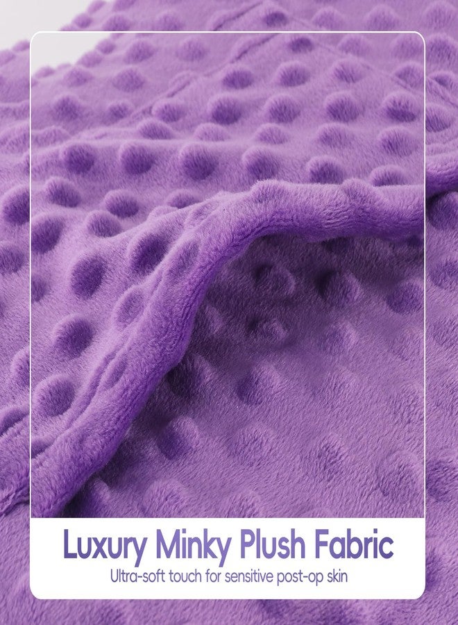 okmaba Mastectomy Pillow for Post Surgery Recovery, Breast Surgery Pillow with Pocket, Chest Support for Mastectomy, Lumpectomy, Reconstruction, Breast Cancer, Heart Surgery, Abdominal Surgery (Purple-Dot) - Image 2