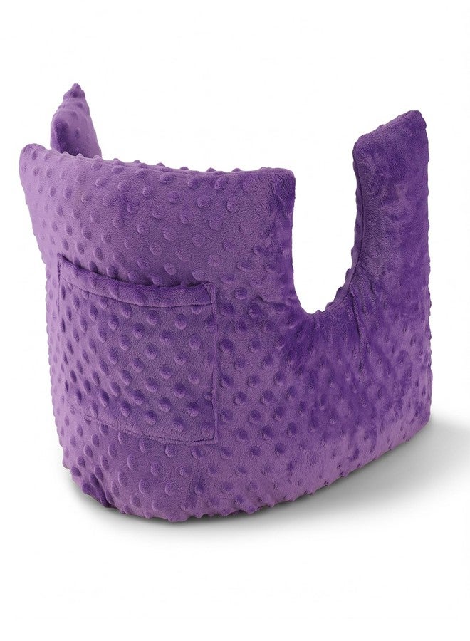 okmaba Mastectomy Pillow for Post Surgery Recovery, Breast Surgery Pillow with Pocket, Chest Support for Mastectomy, Lumpectomy, Reconstruction, Breast Cancer, Heart Surgery, Abdominal Surgery (Purple-Dot) - Image 1