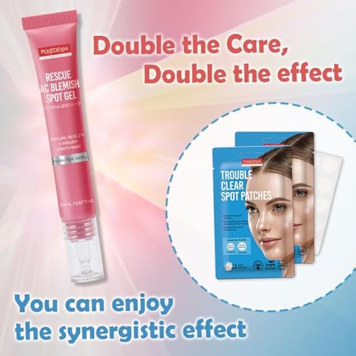 Purederm Blemish Spot Treatment Gel with Salicylic Acid 2%, Soothing Acne Care for Irritated Skin, Day & Night Use, 20ml - Image 5