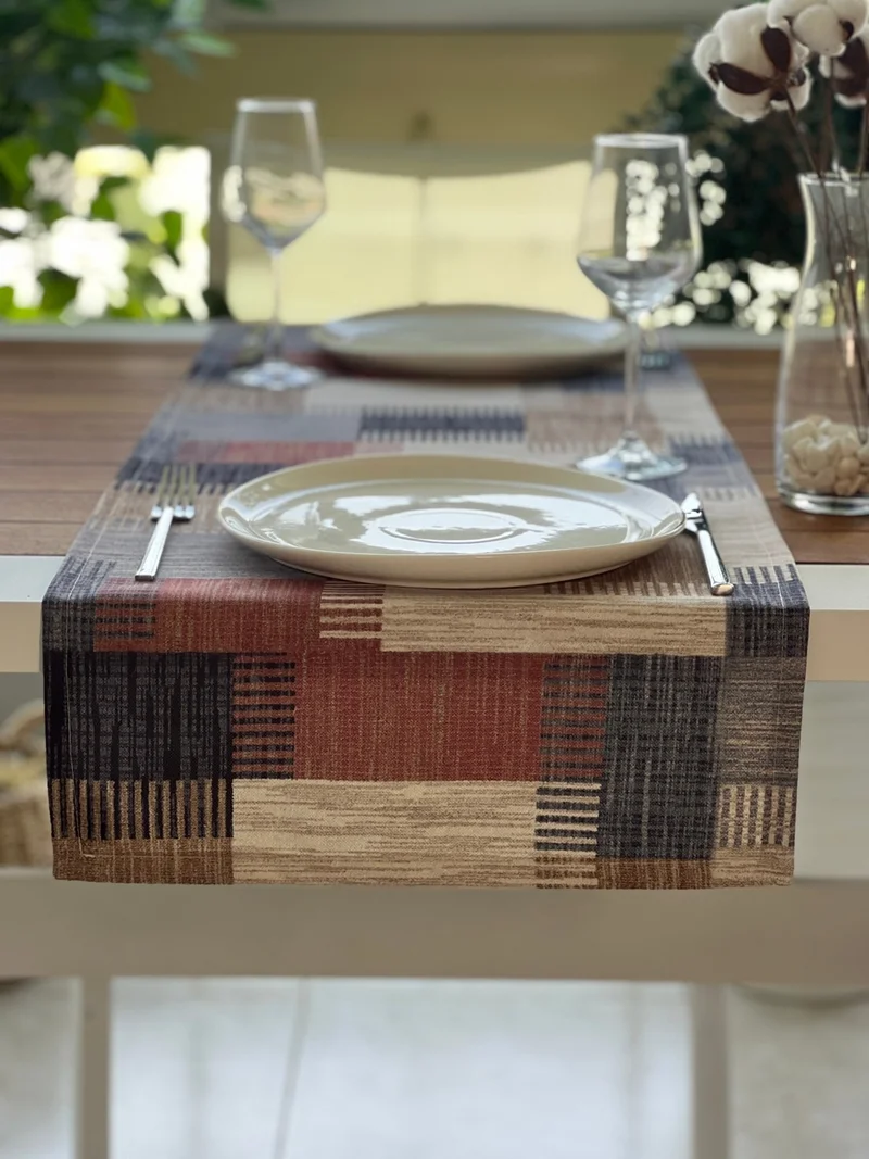 Desenİzmir Pattern Izmir Desenizmir Kilim Patterned Square Runner Cover