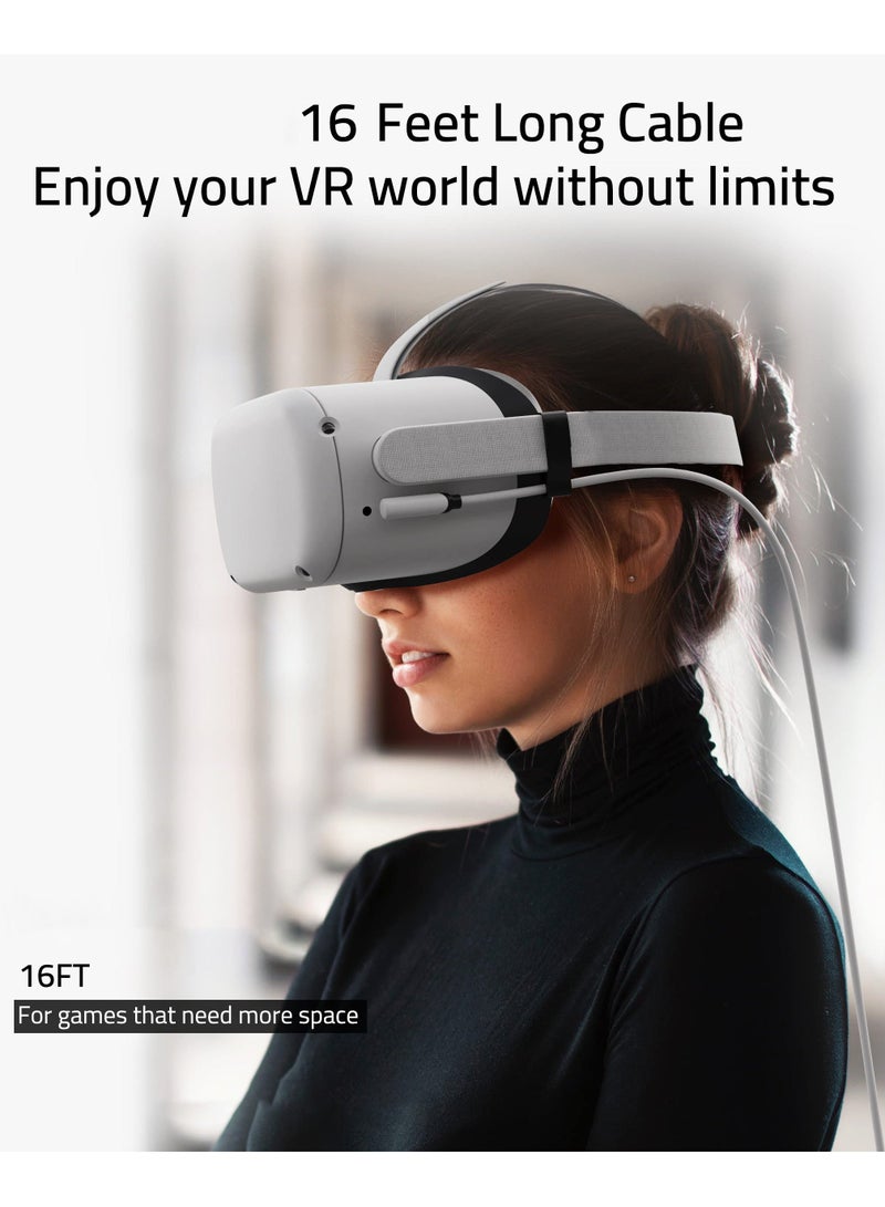 كابل ربط 5 أمتار لملحقات Oculus Quest 2 و PC/Steam VR، نقل بيانات عالي السرعة، كابل USB 3.0 إلى USB C لسماعة VR و PC للألعاب - Image 5
