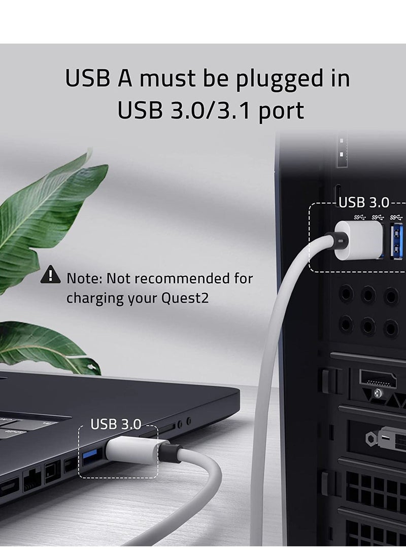 كابل ربط 5 أمتار لملحقات Oculus Quest 2 و PC/Steam VR، نقل بيانات عالي السرعة، كابل USB 3.0 إلى USB C لسماعة VR و PC للألعاب - Image 4
