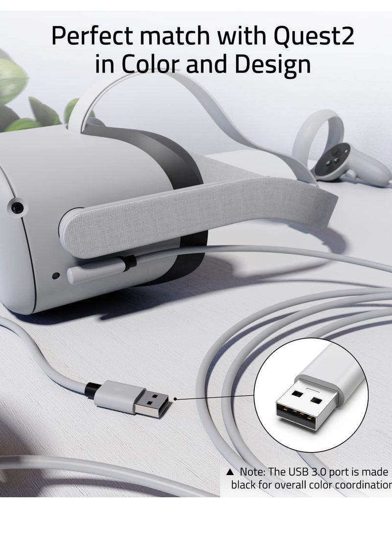 كابل ربط 5 أمتار لملحقات Oculus Quest 2 و PC/Steam VR، نقل بيانات عالي السرعة، كابل USB 3.0 إلى USB C لسماعة VR و PC للألعاب - Image 2