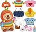 G.C GC 13 Pcs Plush Stuff Toys with Clothes Accessories Kids Stuffed Animal Toddler Pretend Play Dress Up Birthday Gifts 3 4 5 6 7 8 Year Old Boys Girls - Image 2