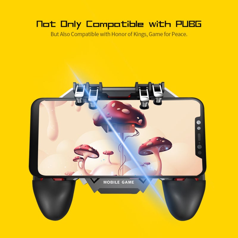 Mobile Game Controller: Black Ergonomic Six-Finger Artifact - Reversal Trigger Custom Layout Gamepad for Mobile Shooting Games, PUBG - Image 2
