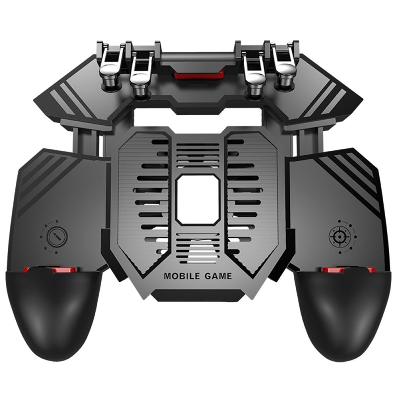 Mobile Game Controller: Black Ergonomic Six-Finger Artifact - Reversal Trigger Custom Layout Gamepad for Mobile Shooting Games, PUBG - Image 1