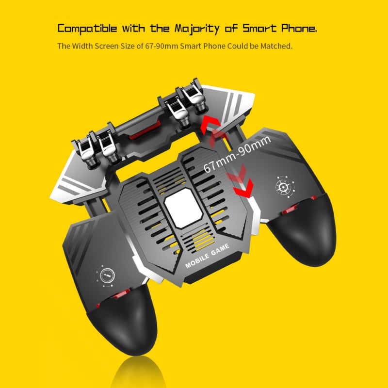 Mobile Game Controller: Black Ergonomic Six-Finger Artifact - Reversal Trigger Custom Layout Gamepad for Mobile Shooting Games, PUBG - Image 3